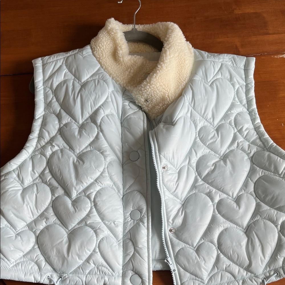 For Love And Lemons Cream Sherpa Collar Vest